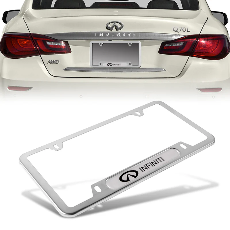 2018-2021 Infiniti Q50 Sport Unpainted Black Front Bumper Body Kit Lip 3PCS with License Plate Frame - Image 7