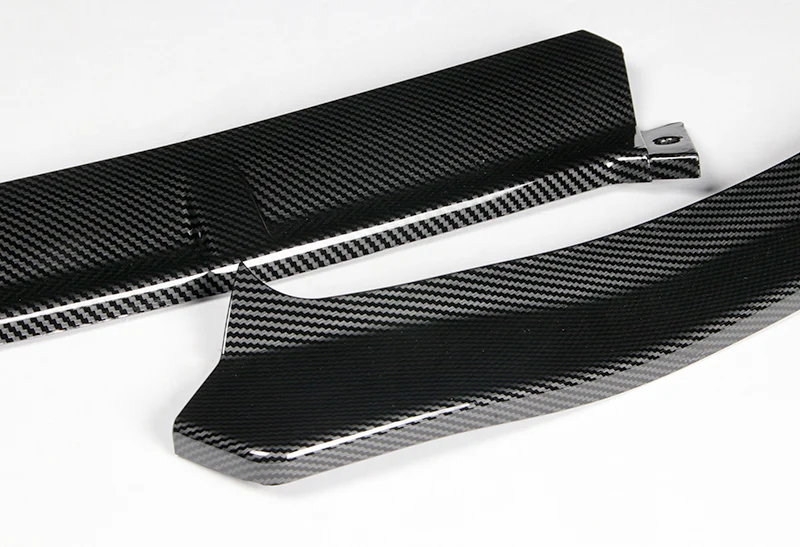 2019-2021 Mercedes W205 C-Class Carbon Style 3-Piece Front Bumper Body Spoiler Splitter Lip Kit with Keychain - Image 2