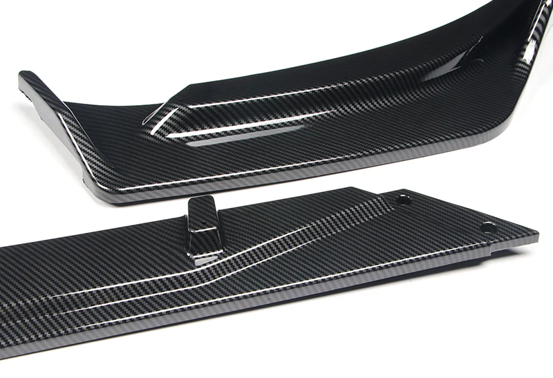 2019-2021 Chevrolet Malibu Carbon Style 3-Piece Front Bumper Body Spoiler Splitter Lip Kit with Vinyl Decal - Image 4