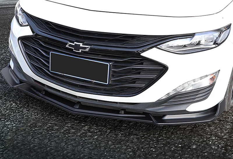 2019-2021 Chevrolet Malibu Unpainted Matte Black 3-Piece Front Bumper Body Spoiler Splitter Lip Kit - Image 5