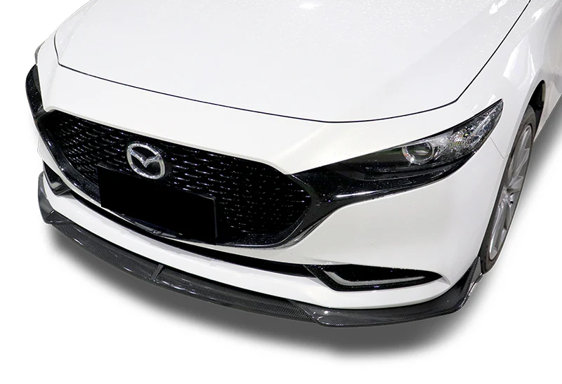 2019-2021 Mazda 3 Mazda3 Carbon Style 3-Piece Front Bumper Body Spoiler Splitter Lip Kit - Image 5