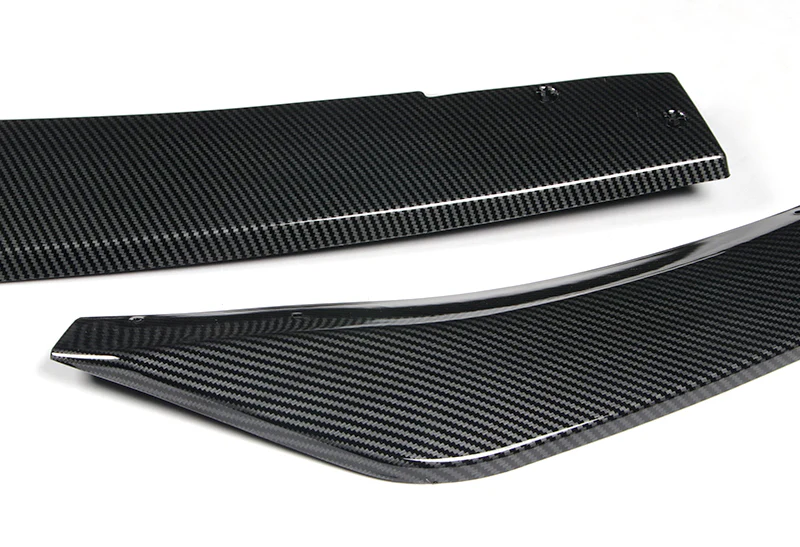 2019-2021 Mazda 3 Mazda3 Carbon Style 3-Piece Front Bumper Body Spoiler Splitter Lip Kit with Carbon Fiber Emblem - Image 4