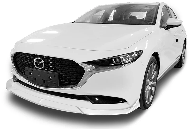 2019-2021 Mazda 3 Mazda3 Painted White 3-Piece Front Bumper Body Spoiler Splitter Lip Kit - Image 5