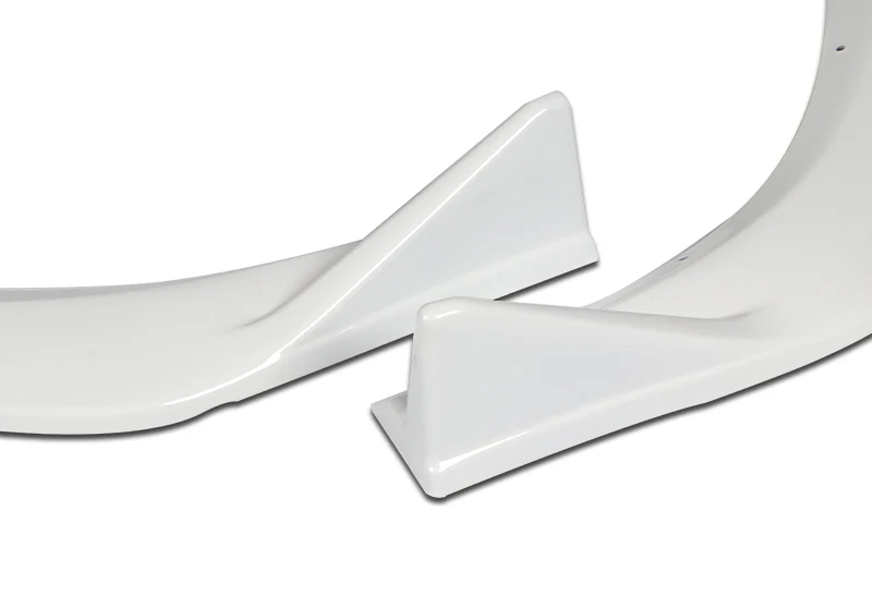 2019-2021 Mazda 3 Mazda3 Painted White 3-Piece Front Bumper Body Spoiler Splitter Lip Kit with Carbon Fiber Emblem - Image 2