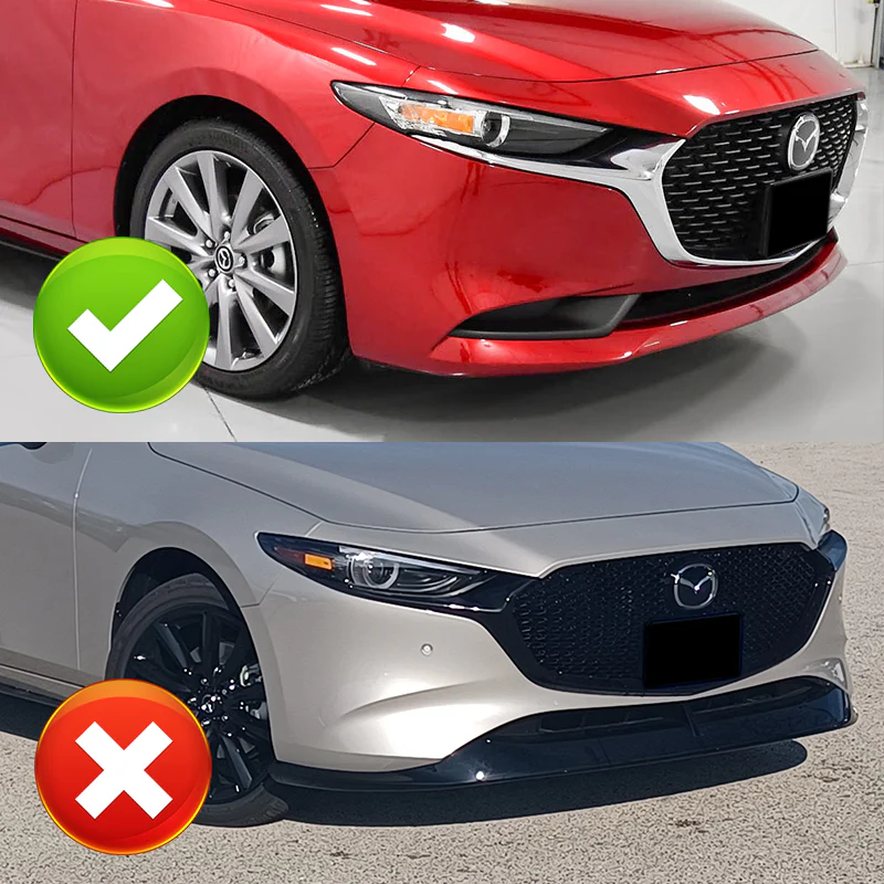 2019-2021 Mazda 3 Mazda3 Painted White 3-Piece Front Bumper Body Spoiler Splitter Lip Kit - Image 6