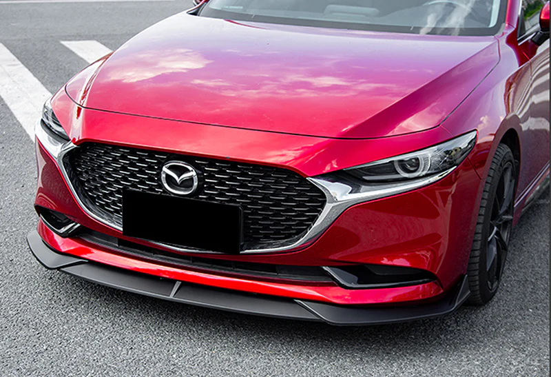 2019-2021 Mazda 3 Mazda3 Unpainted Matte Black 3-Piece Front Bumper Body Spoiler Splitter Lip Kit - Image 5