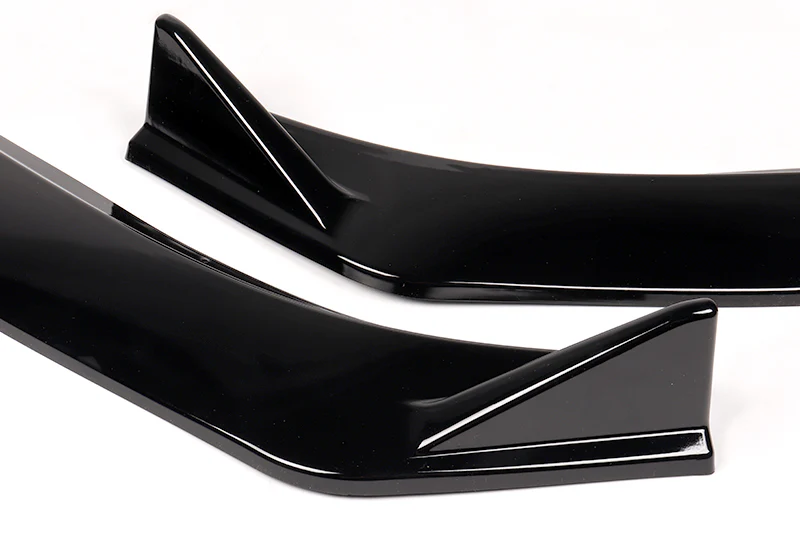 2019-2021 Mazda 6 Atenza Painted Black 3-Piece Front Bumper Body Spoiler Splitter Lip Kit with Carbon Fiber Emblem - Image 2