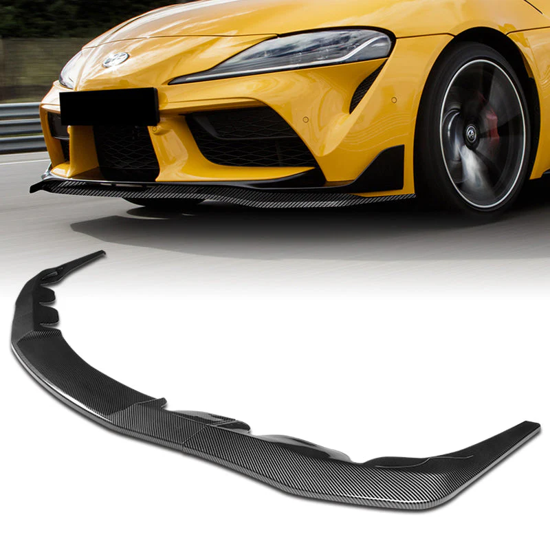 2019-2026 Toyota Supra A90 Carbon Look 3-Piece Front Bumper Body Spoiler Splitter Lip Kit with Keychain Set - Image 8