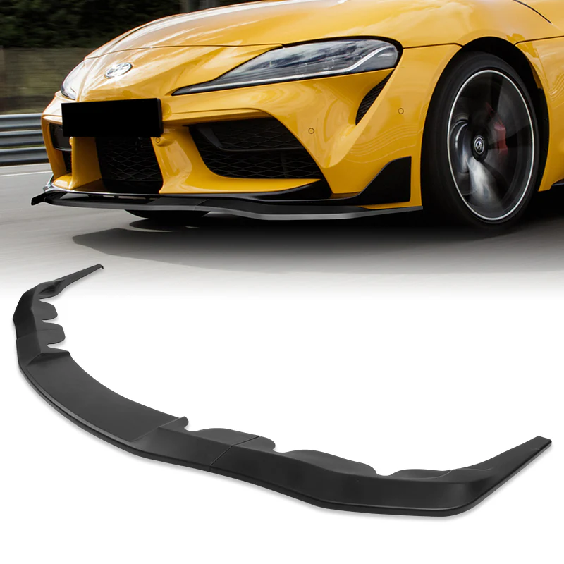 2019-2026 Toyota Supra A90 Unpainted Black 3-Piece Front Bumper Body Spoiler Splitter Lip Kit with Keychain Set - Image 9