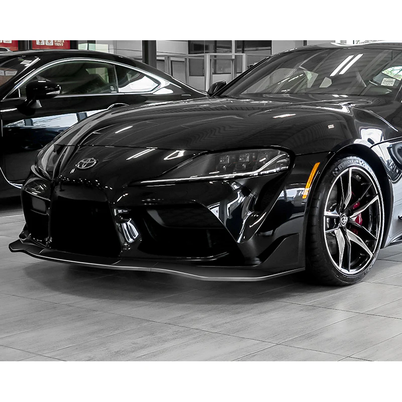 2019-2026 Toyota Supra A90 Painted Black 3-Piece Front Bumper Body Spoiler Splitter Lip Kit with Keychain Set - Image 8