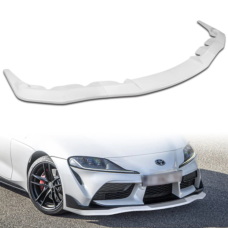 2019-2026 Toyota Supra A90 Painted White 3-Piece Front Bumper Body Spoiler Splitter Lip Kit with Keychain Set - Image 6