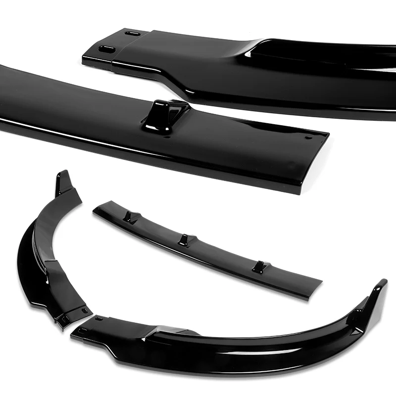2020 - 2025 Tesla Model Y Painted Black 3-Piece Front Bumper Body Spoiler Splitter Lip Kit - Image 3