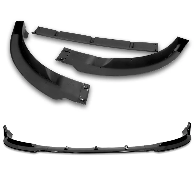 2020 - 2025 Tesla Model Y Painted Black 3-Piece Front Bumper Body Spoiler Splitter Lip Kit - Image 4