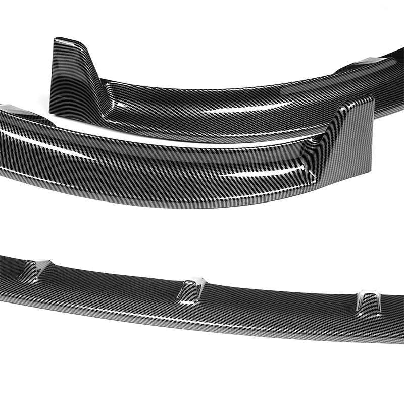 2020 - 2025 Tesla Model Y STP-Style Carbon Look 3pcs Front Bumper Body Spoiler Splitter Lip Kit with 4 pcs Bolt Caps - Image 8