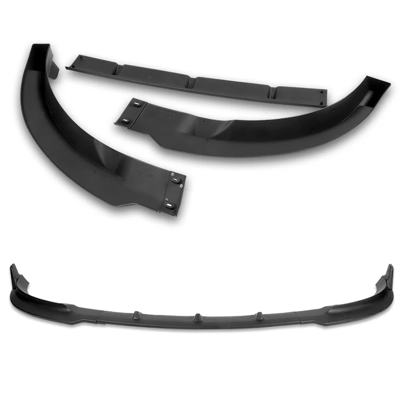 2020 - 2025 Tesla Model Y STP-Style Unpainted Black 3pcs Front Bumper Body Spoiler Splitter Lip Kit with 4 pcs Bolt Caps - Image 9
