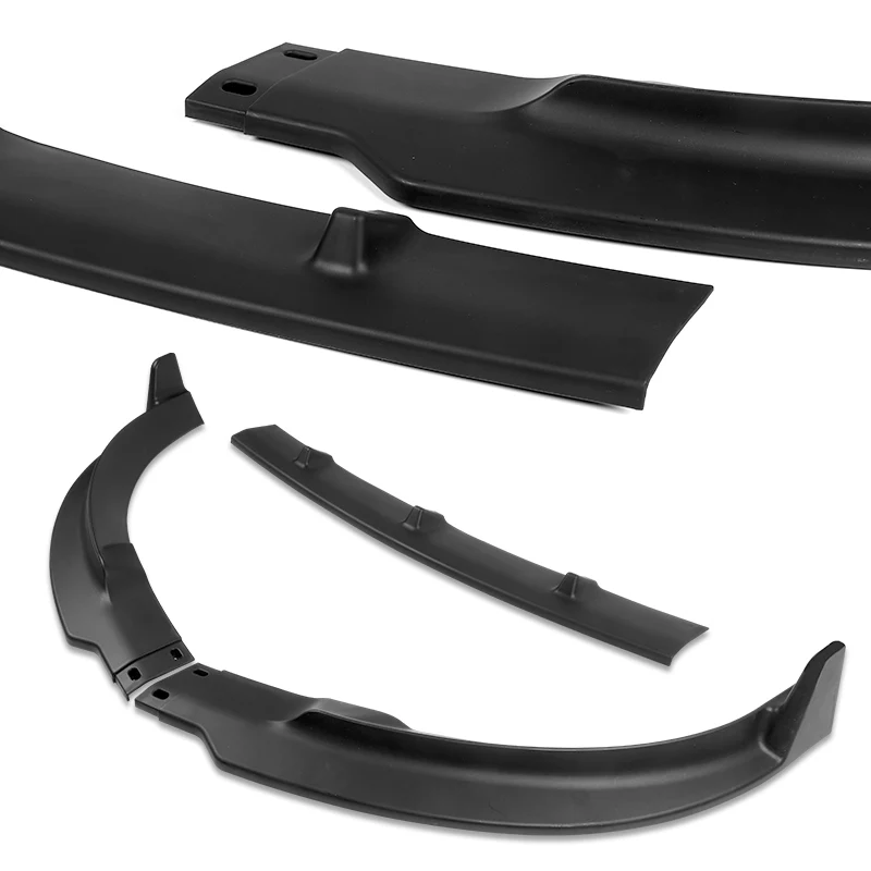 2020 - 2025 Tesla Model Y Unpainted Matte Black 3-Piece Front Bumper Body Spoiler Splitter Lip Kit - Image 3