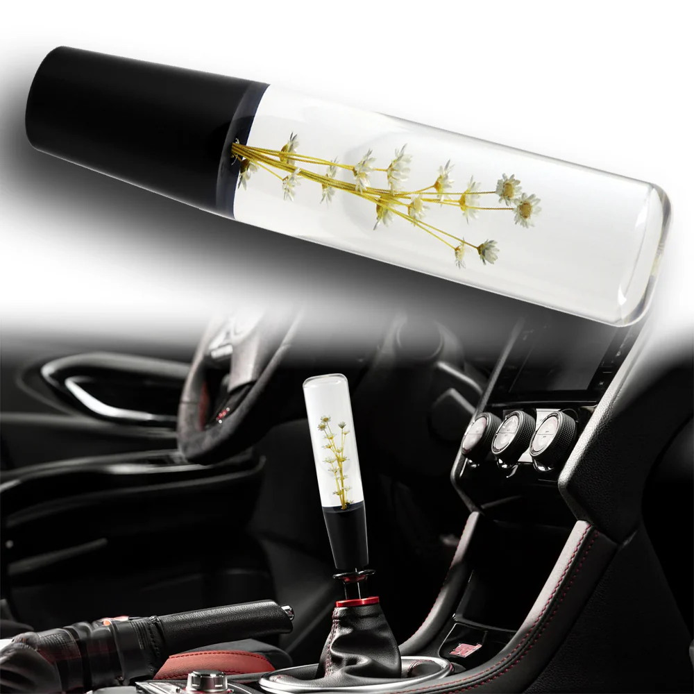20CM JDM Clear Real Flowers Manual Gear Stick Shift Knob Lever Shifter Head VIP - Image 10