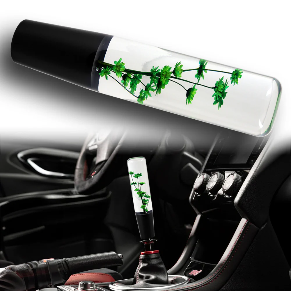 20CM JDM Clear Real Flowers Manual Gear Stick Shift Knob Lever Shifter Head VIP - Image 11