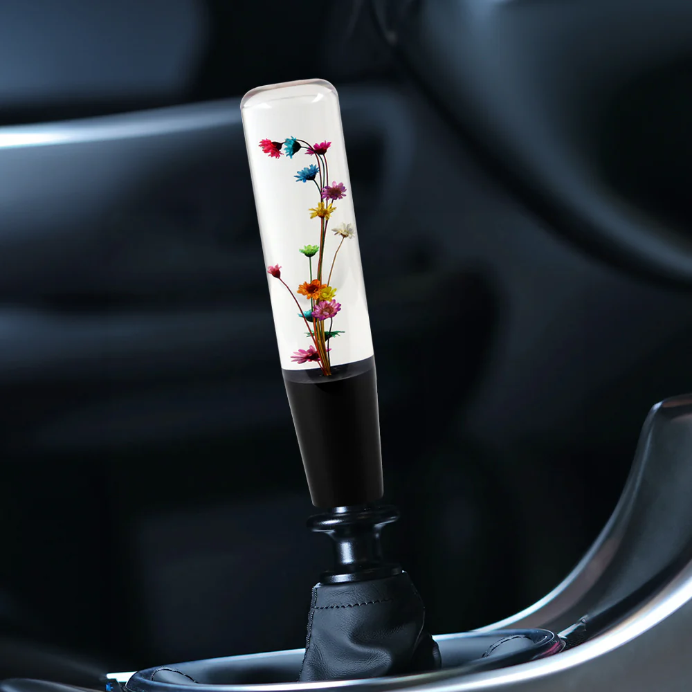 20CM JDM Clear Real Flowers Manual Gear Stick Shift Knob Lever Shifter Head VIP - Image 14