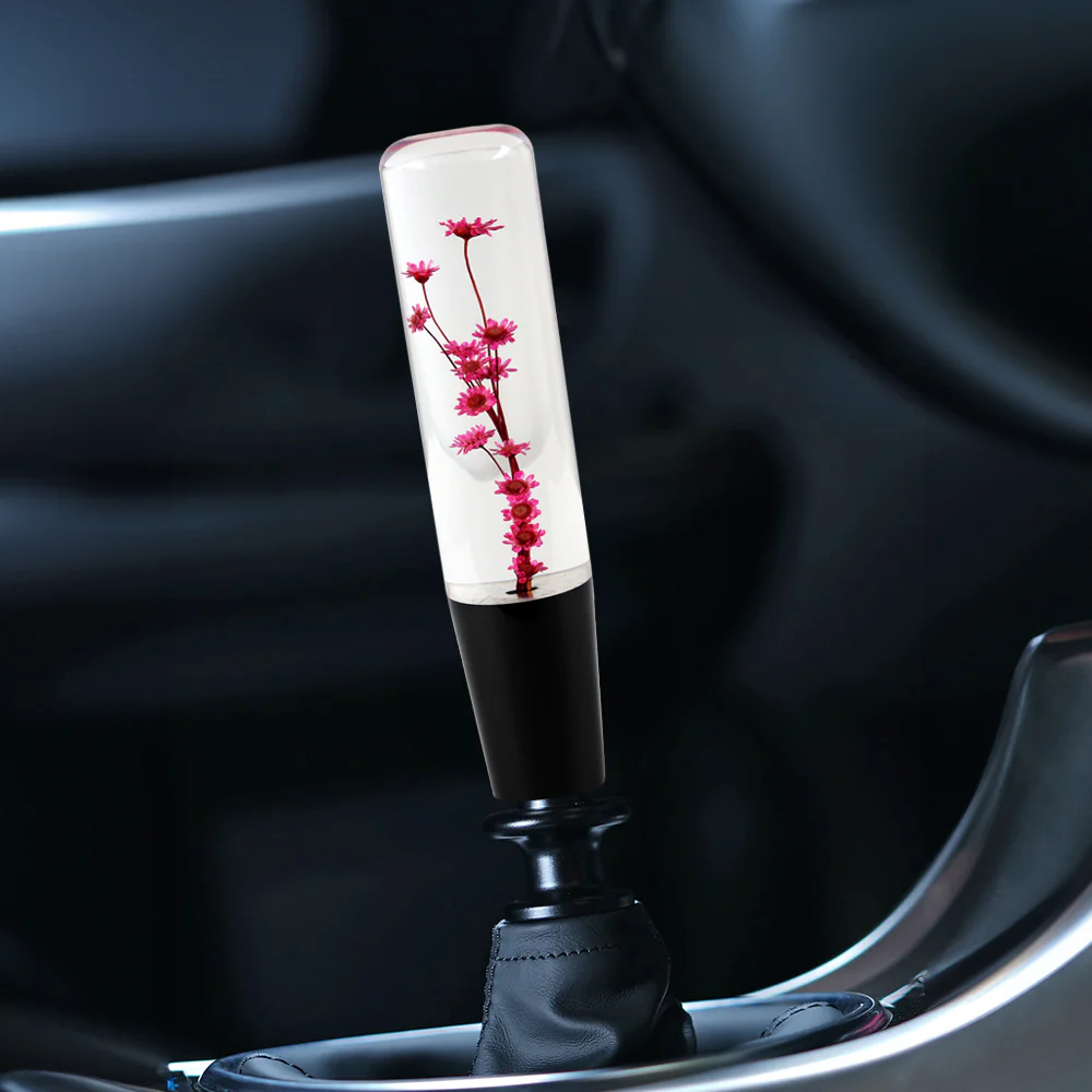 20CM JDM Clear Real Flowers Manual Gear Stick Shift Knob Lever Shifter Head VIP - Image 16