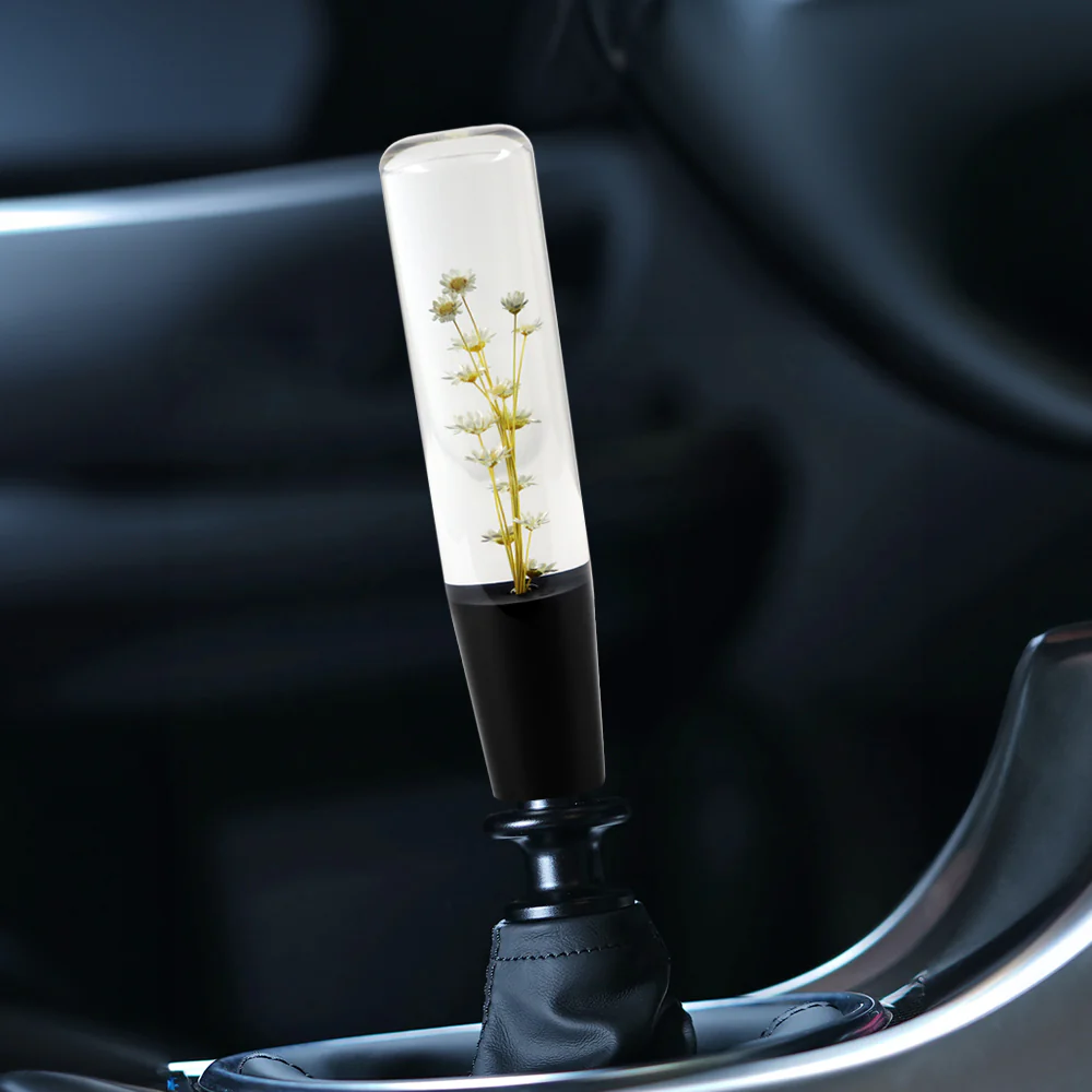 20CM JDM Clear Real Flowers Manual Gear Stick Shift Knob Lever Shifter Head VIP - Image 17