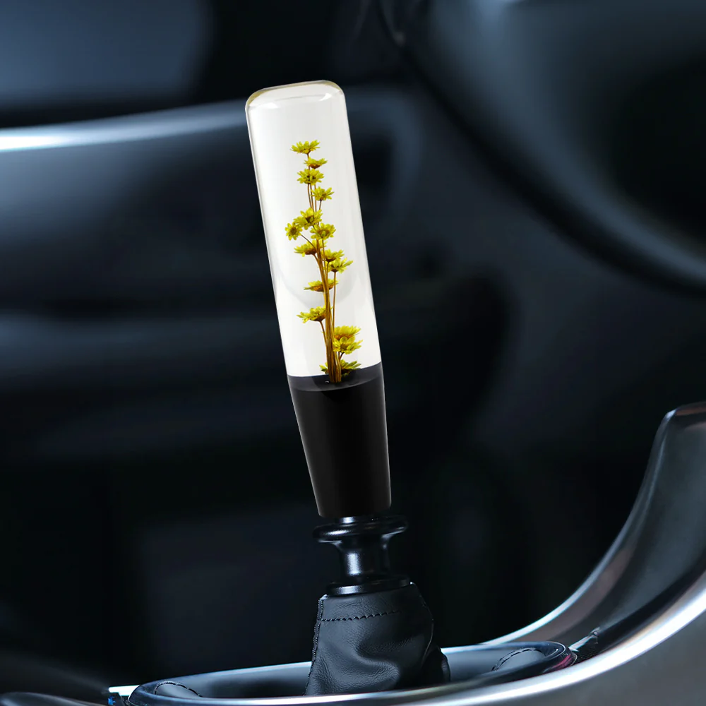 20CM JDM Clear Real Flowers Manual Gear Stick Shift Knob Lever Shifter Head VIP - Image 18