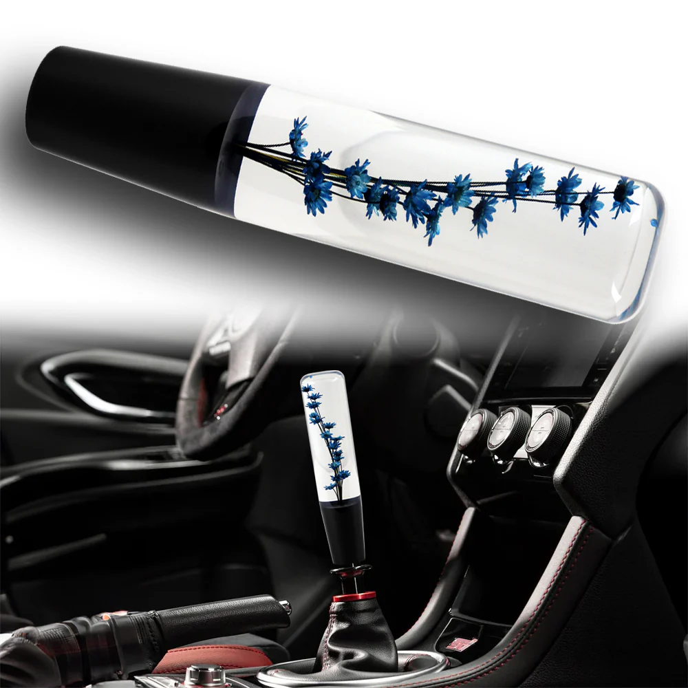 20CM JDM Clear Real Flowers Manual Gear Stick Shift Knob Lever Shifter Head VIP - Image 2