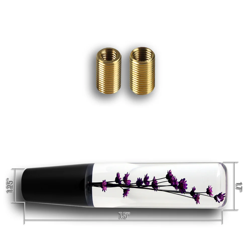 20CM JDM Clear Real Flowers Manual Gear Stick Shift Knob Lever Shifter Head VIP - Image 3
