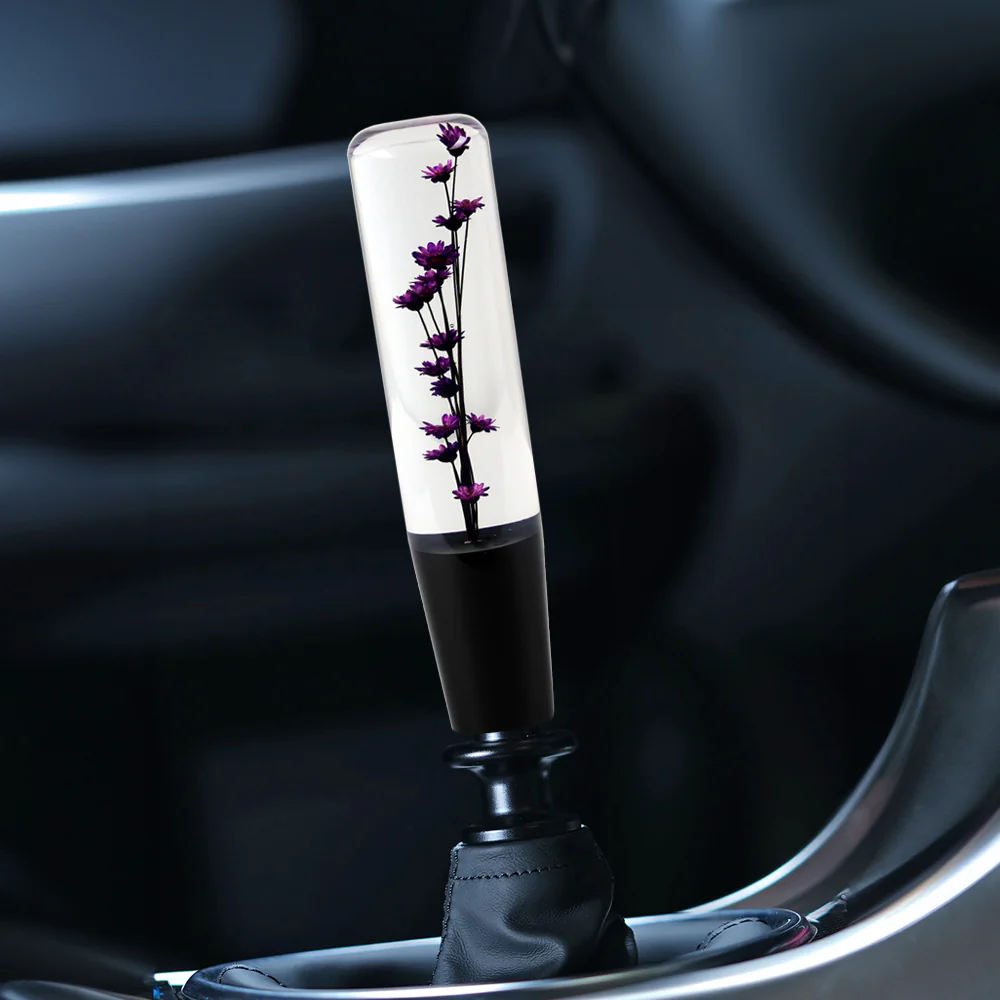 20CM JDM Clear Real Flowers Manual Gear Stick Shift Knob Lever Shifter Head VIP - Image 4