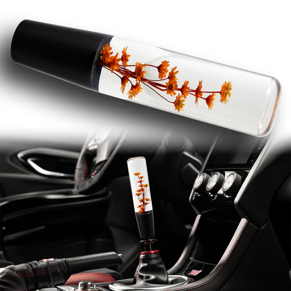 20CM JDM Clear Real Flowers Manual Gear Stick Shift Knob Lever Shifter Head VIP - Image 5
