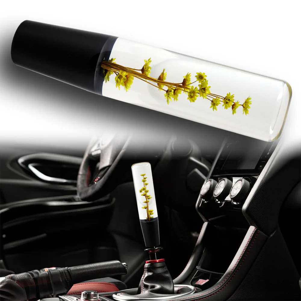 20CM JDM Clear Real Flowers Manual Gear Stick Shift Knob Lever Shifter Head VIP - Image 6
