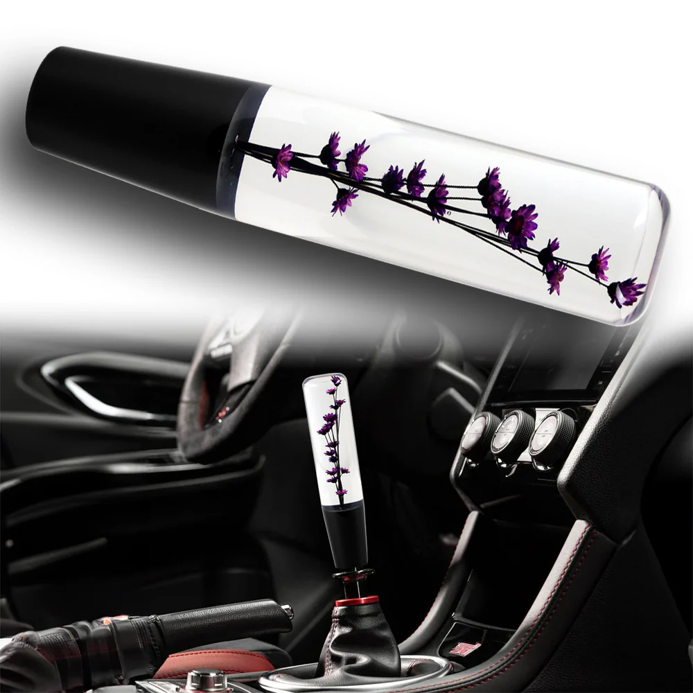 20CM JDM Clear Real Flowers Manual Gear Stick Shift Knob Lever Shifter Head VIP - Image 7