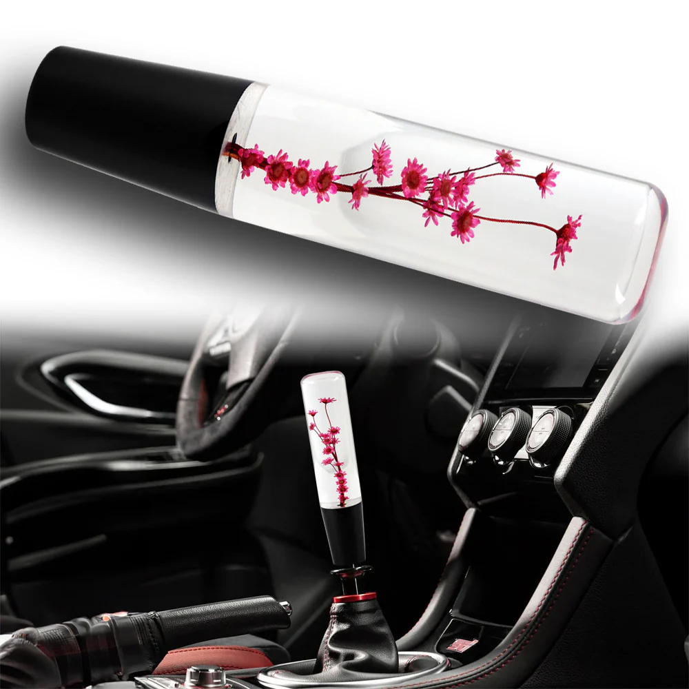 20CM JDM Clear Real Flowers Manual Gear Stick Shift Knob Lever Shifter Head VIP - Image 9