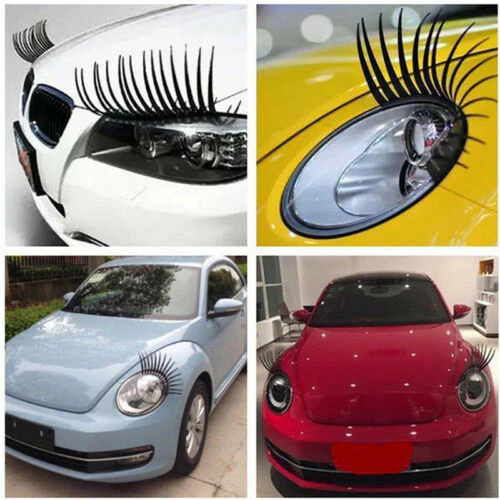 2pc Car 3D Eyelashes Decoration Sticker Decal Eye Lashes For Auto Car Automotive - Image 2