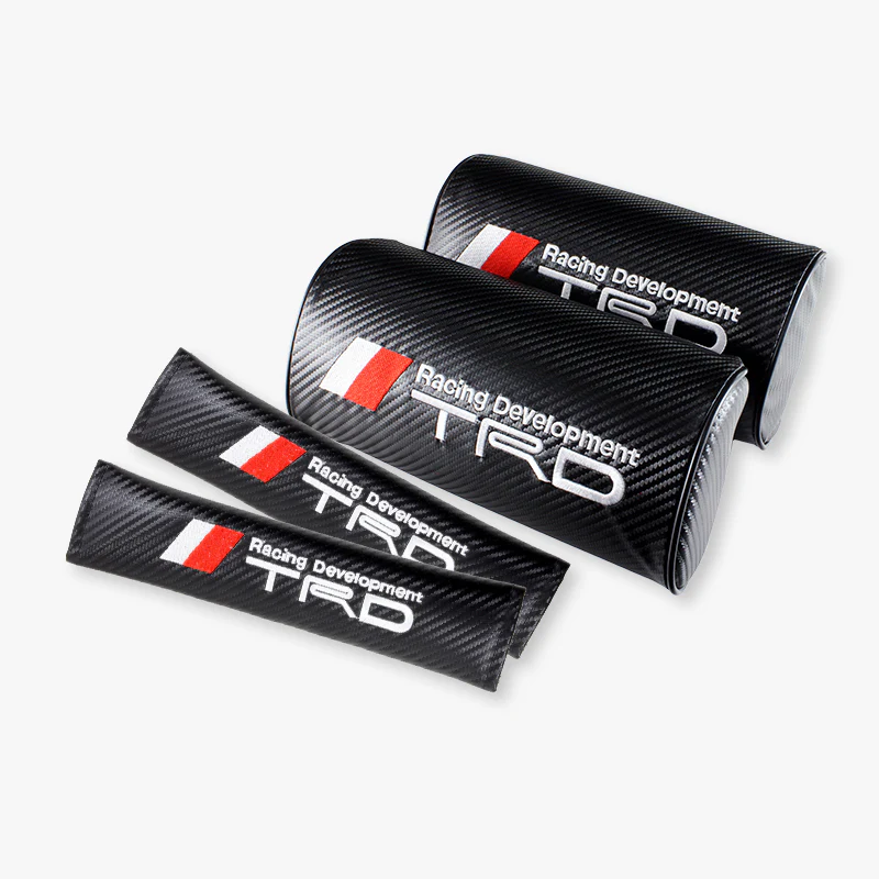 2pc Set Brand New For TRD Racing Car neck rest pillow & 2pcs Car seat belt cover - Image 4