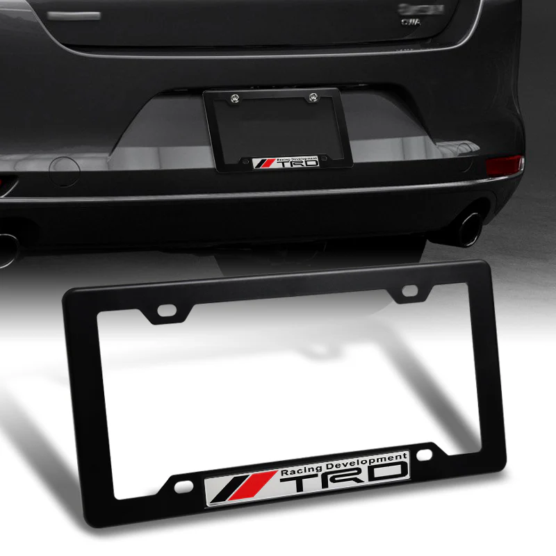 2pcs ABS License Plate JDM TRD SPORT Frame for Toyota Tundra Supra MR2 tC with Emblem - Image 4