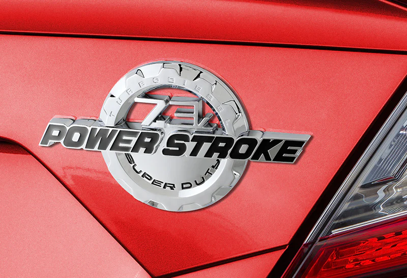 2PCS BLACK 7.3L POWER STROKE SUPER DUTY SIDE FENDER/TRUNK 3D ALUMINUM EMBLEM BADGE - Image 4