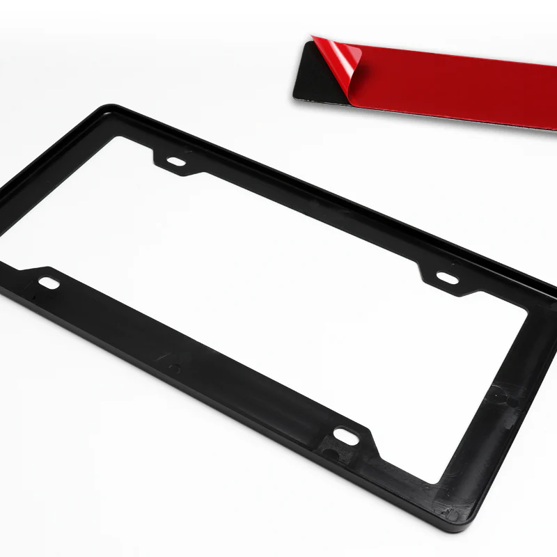 2pcs Black ABS License Plate Tag Frame Cover with Car Trunk Emblems For 5.0L_V8 - Image 4