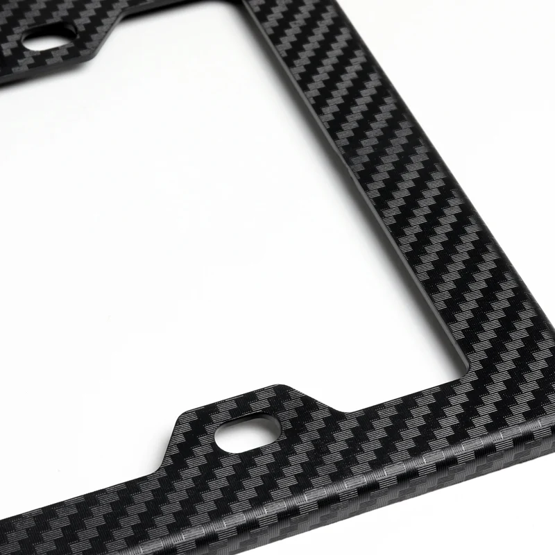 2pcs Carbon Look ABS License Plate Tag Frame Cover with Car Trunk Emblems For 3.8L L67 - Image 3