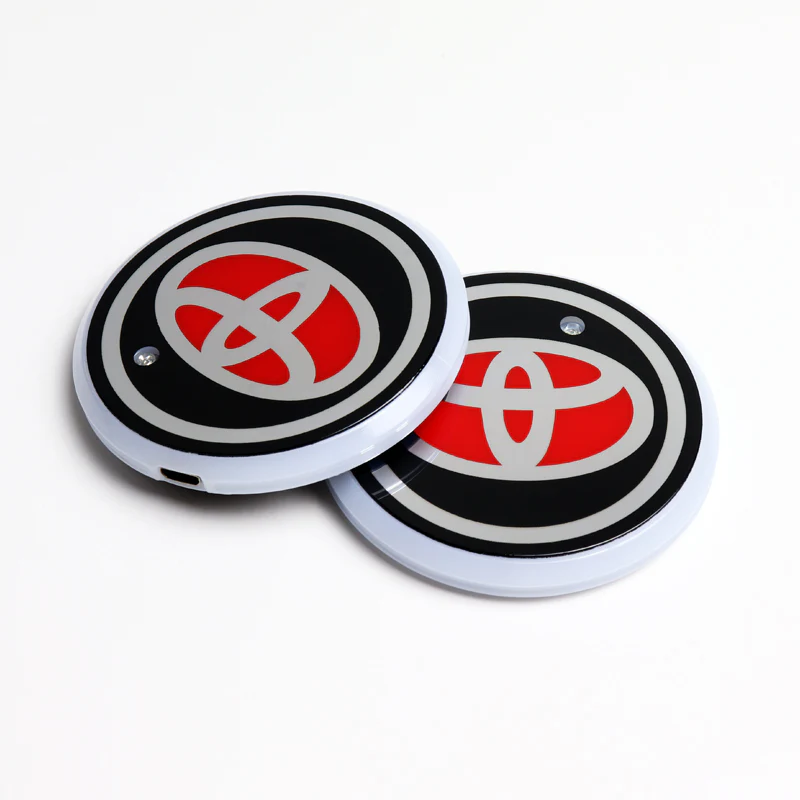 2PCS Colorful Fit for Toyota LED Car Cup Holder Pad Mat Coaster Atmosphere Light - Image 4
