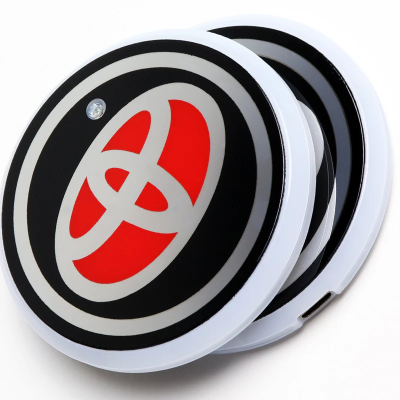 2PCS Colorful Fit for Toyota LED Car Cup Holder Pad Mat Coaster Atmosphere Light - Image 5