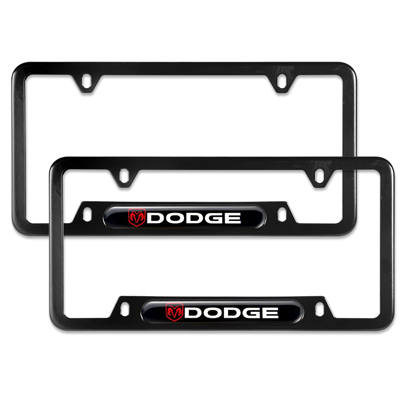 2PCS For DODGE RAM NEW Black Metal Stainless Steel License Plate Frame - Image 6
