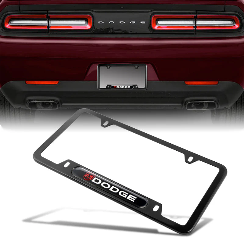 2PCS For DODGE Charger/Challenger Black Stainless Steel License Plate Frame with License Plate Lights - Image 7
