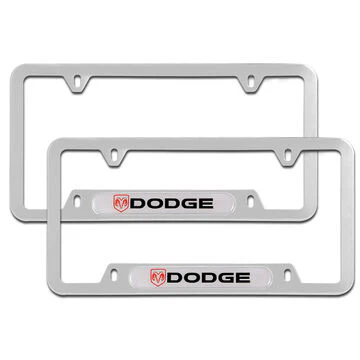 2PCS For DODGE RAM NEW Silver Metal Stainless Steel License Plate Frame - Image 5