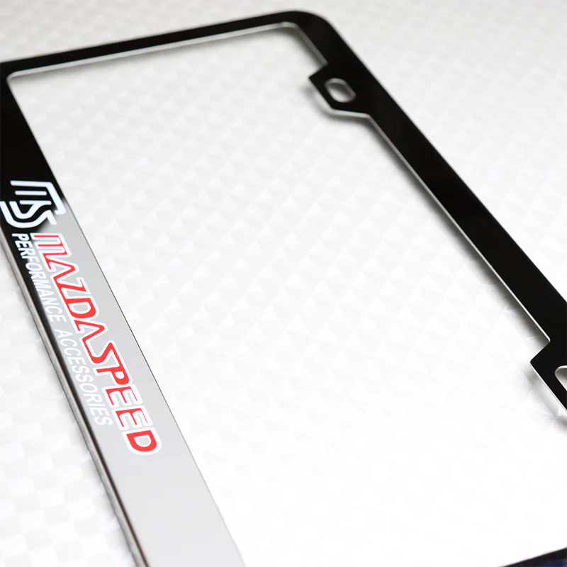 Mazdaspeed Chrome Stainless Steel License Plate Frame with Caps x2 - Image 4