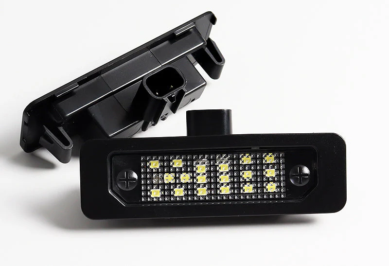 2pcs FORD RACING Carbon Fiber Look License Plate Frame ABS with LED License Plate Lights Set - Image 4