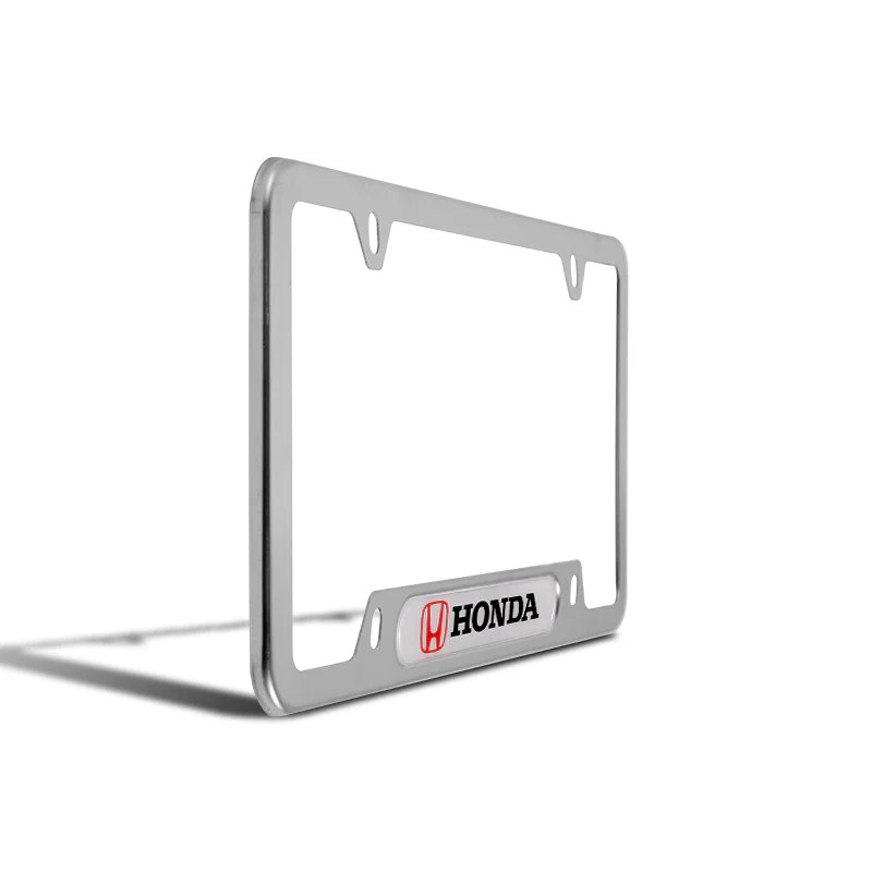 2PCS HONDA Stainless Steel License Plate LOGO Silver Metal Frame NEW - Image 7