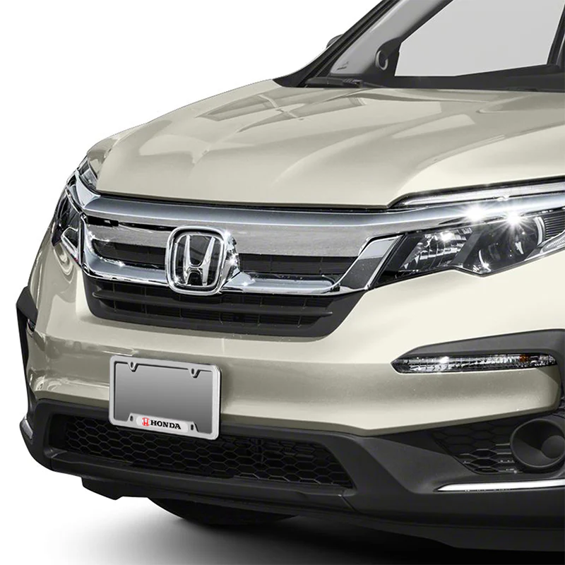 2PCS HONDA Stainless Steel License Plate LOGO Silver Metal Frame NEW - Image 9