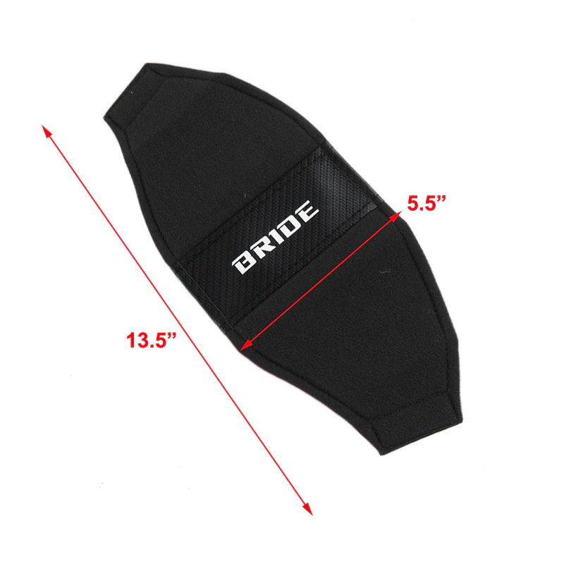 2PCS JDM BRIDE Racing Black PVC Seat Side Cover Repair Decoration Pad Carbon Look - Image 3