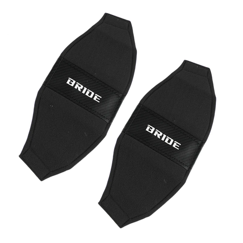 2PCS JDM BRIDE Racing Black PVC Seat Side Cover Repair Decoration Pad Carbon Look - Image 7